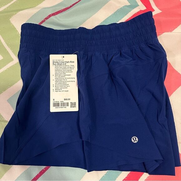 NWT small Lululemon Shake It Out HR Run Short 2.5” Deep Sea/ Cobalt Blue - Picture 4 of 7